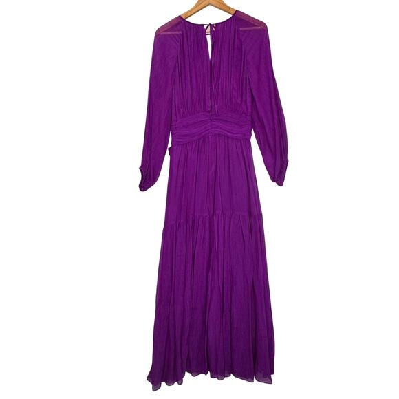NWT Ba&Sh Helena Purple Silk Viscose Maxi Dress 6 Whimsical Wedding Guest $650 - Picture 3 of 12